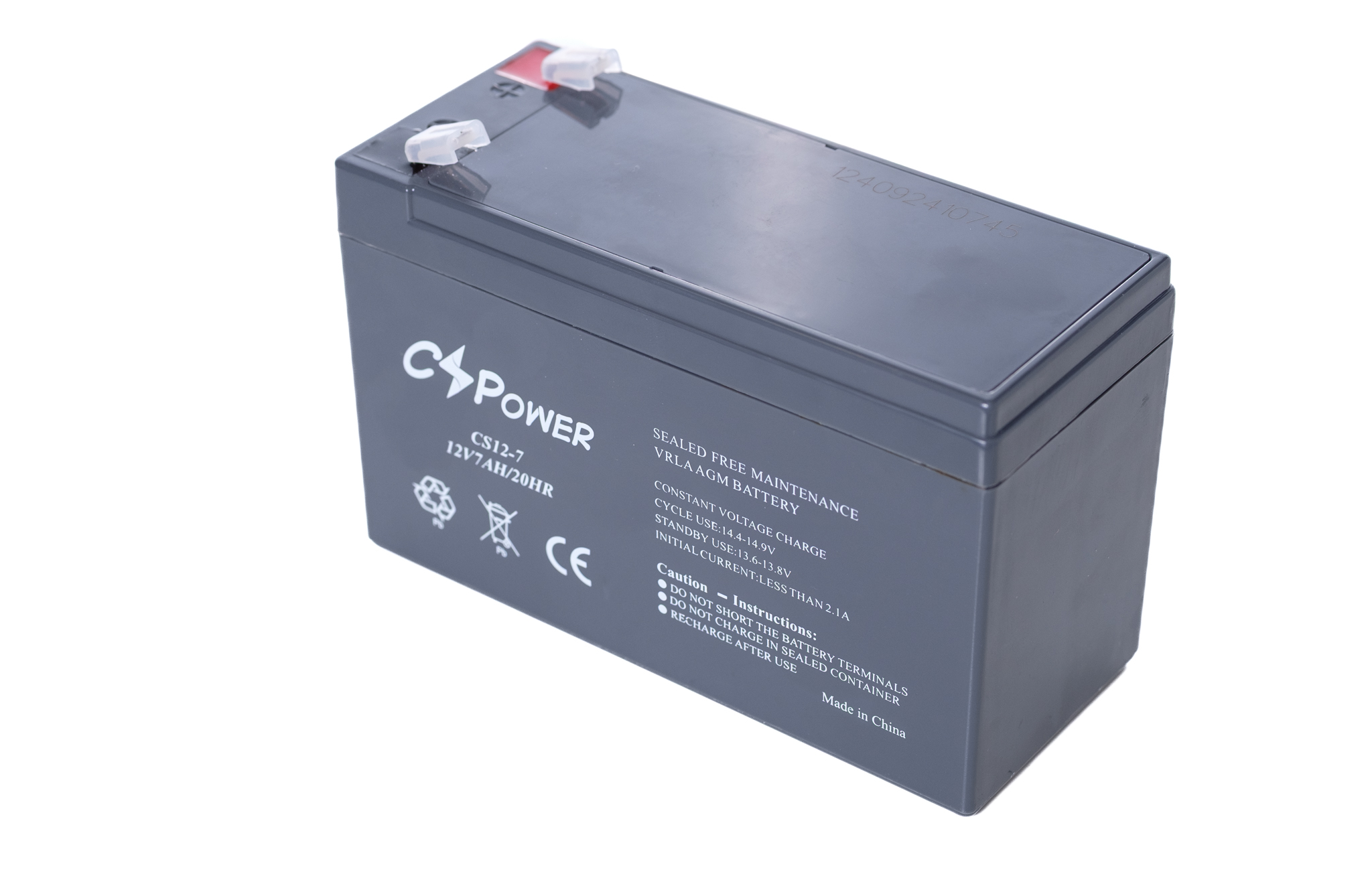 Акумуляторна батарея CS POWER CS12-7.0 AGM, 7Ah, 12V, 151x65x94(100)мм, (CS12-7.0)